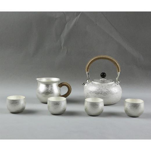 《瑞雪》霰打纹雪花银质茶器6件套（定） 商品图0