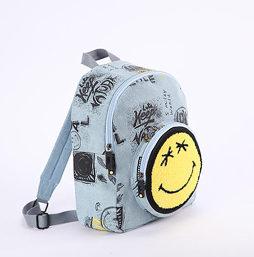 SMILEY"Game World"  SW牛仔印花双肩背包 /书包男女同款 商品图6