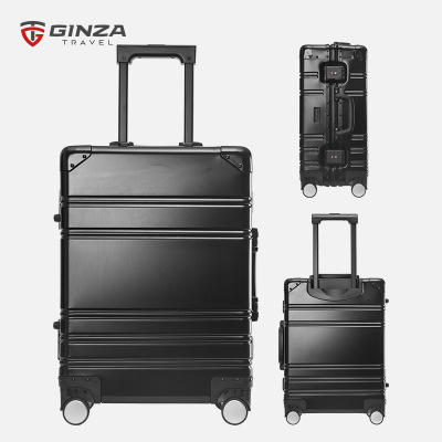 银座商务铝框行李箱万向轮铝镁合金旅行箱密码锁拉杆箱20寸 A-9128K 商品图10