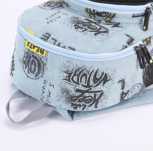 SMILEY"Game World"  SW牛仔印花双肩背包 /书包男女同款 商品图5