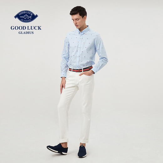 GOOD LUCK德鲨旗帜元素剪花衬衫LY01156 商品图2