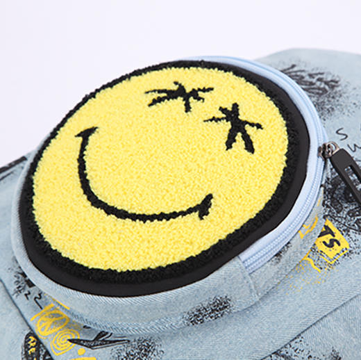 SMILEY"Game World"  SW牛仔印花双肩背包 /书包男女同款 商品图4