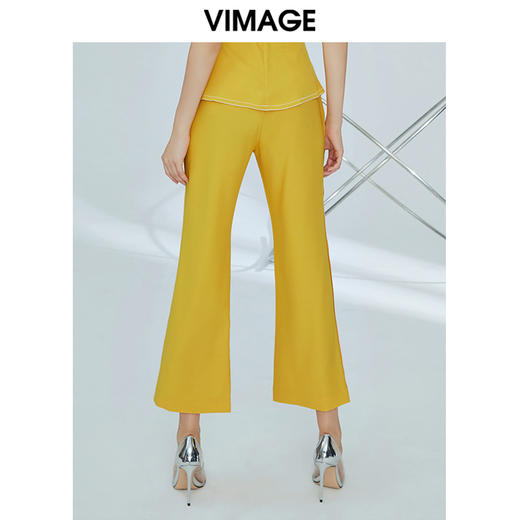 vimage纬漫纪夏季九分裤雪纺微喇裤高腰时尚休闲裤女百搭V1105720 商品图3
