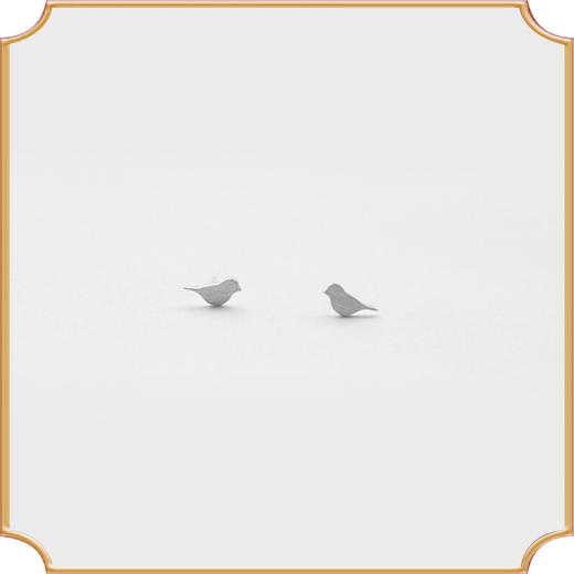 小小鸟 925纯银耳钉 日韩流行款式原创设计手工纯银耳饰品 商品图1