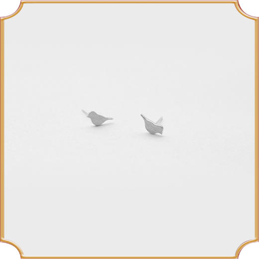 小小鸟 925纯银耳钉 日韩流行款式原创设计手工纯银耳饰品 商品图0