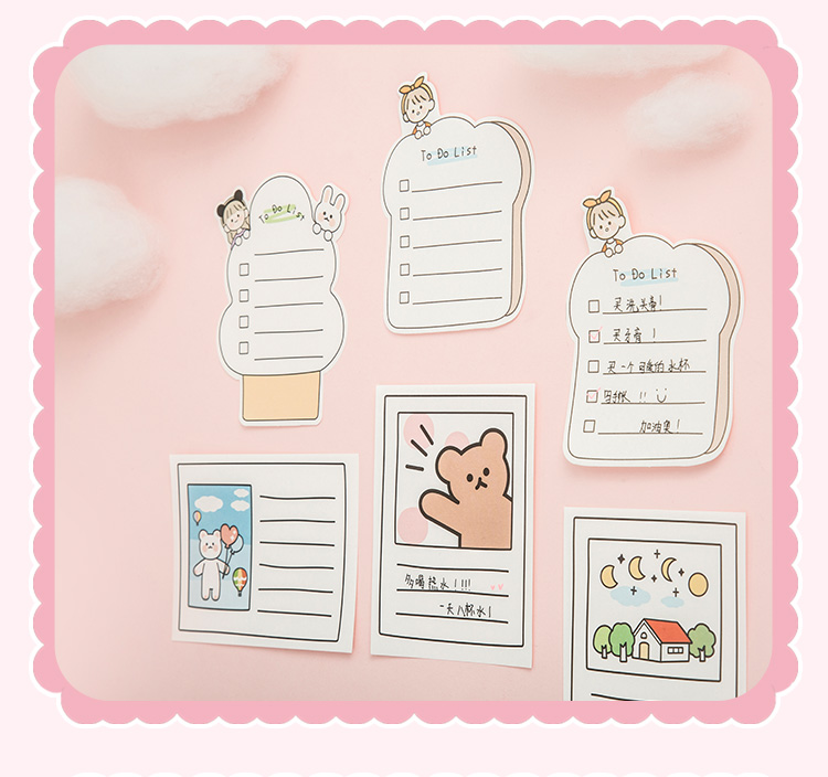 三年二班无粘性可撕素材便利签可爱手账便条纸备忘学生记事便签本