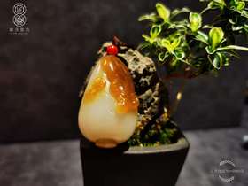 【御珠宫坊】糖羊脂白玉牛挂件