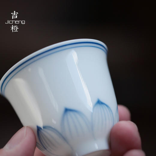 【茶杯/品茗杯】彼岸花开玉兰清莲单杯6入 品茗杯套装6只装手绘小茶杯陶瓷主人杯茶盏单杯日式功夫茶具 商品图3