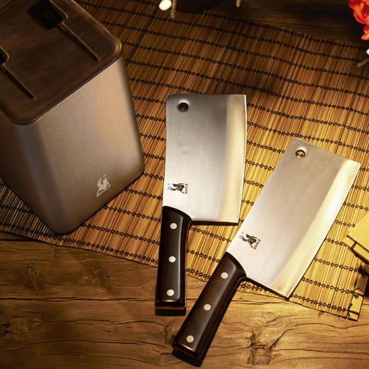 【拿铁铁器 | 手工锻打中华家刀】和系列 H4 · 六六大顺刀具六件套 （尊贵款） 商品图1