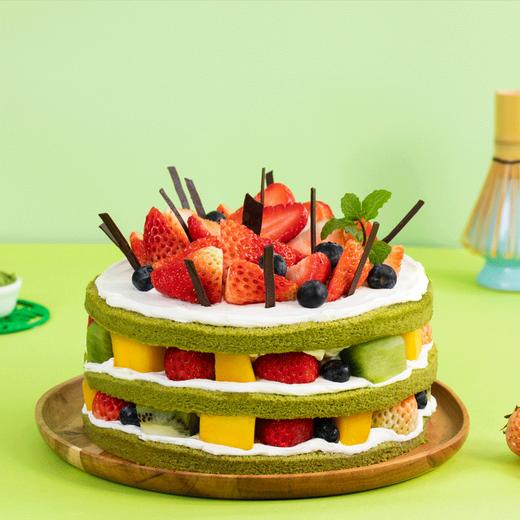 抹茶鲜果裸蛋糕-抹茶微甘，水果鲜甜，鲜果蛋糕的黄金配比，可选1.5/2.5/3.5/6磅（深圳/） 商品图0