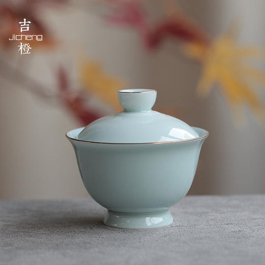 三才盖碗大号单个茶杯陶瓷泡茶碗白瓷功夫景德镇不烫手茶具 商品图3