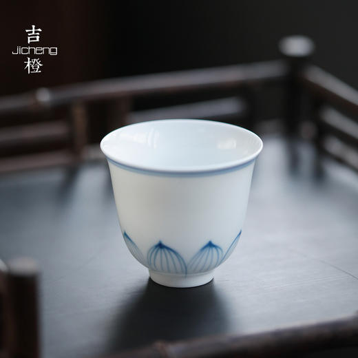 【茶杯/品茗杯】彼岸花开玉兰清莲单杯6入 品茗杯套装6只装手绘小茶杯陶瓷主人杯茶盏单杯日式功夫茶具 商品图2