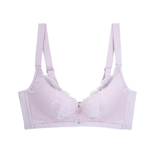 熳洁儿 法式内衣女蕾丝大胸显小文胸薄款无钢圈调整收副乳胸罩文胸19261509 商品图1