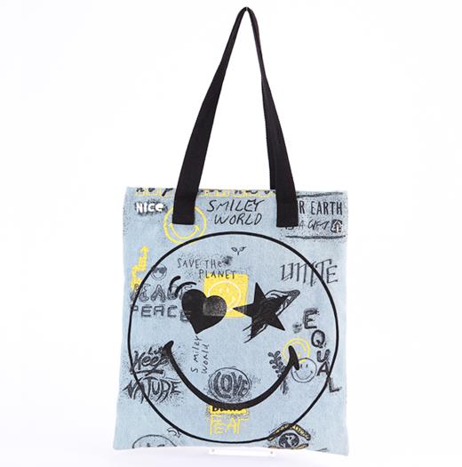 英国SMILEY WORLD 牛仔双面托特包 商品图1