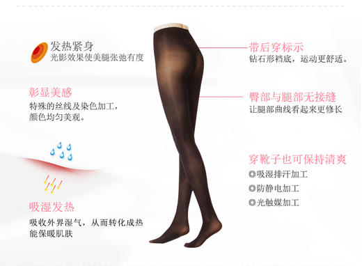 日本ATSUGI / 厚木美30D发热袜连裤袜6130 商品图1