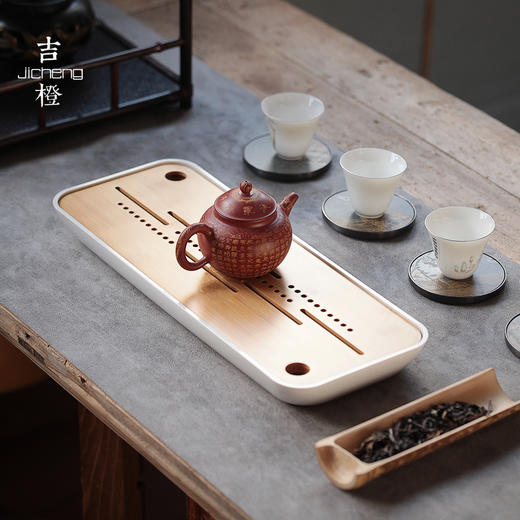 【茶盘】【尚悠茶盘】重竹制小茶盘方形干泡盘小号竹制迷你储水式托盘茶海台功夫茶具 商品图0