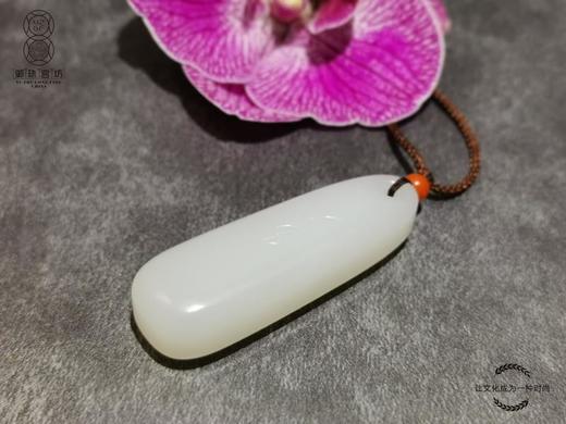 【御珠宫坊】羊脂白玉花挂件 商品图1