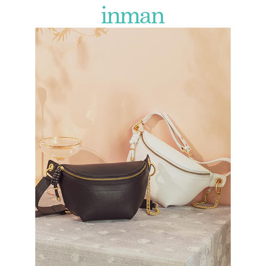 茵曼真皮胸包女斜挎包包新款ins腰包女潮时尚百搭单肩包小包