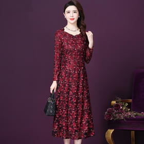 WXY-6201新款刺绣气质贵夫人A字女神长裙