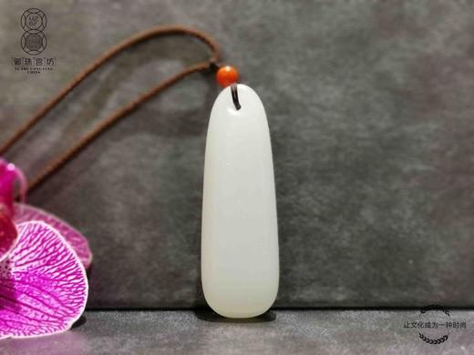 【御珠宫坊】羊脂白玉花挂件 商品图0