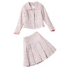 LYY-T10257秋冬女装娃娃领长袖木耳边外套+百褶半身裙小香风套装 商品缩略图4