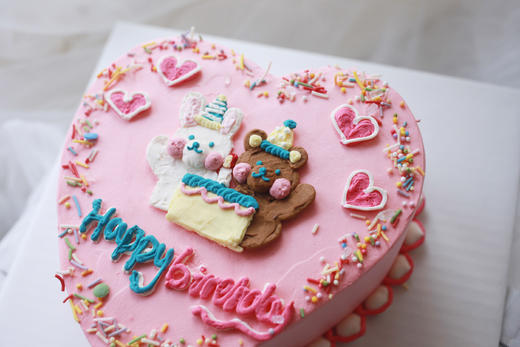 卡通主题款 可爱小兔子小熊 奶油霜手绘 姐弟 兄妹 龙凤胎 双胞胎 情侣 商品图2