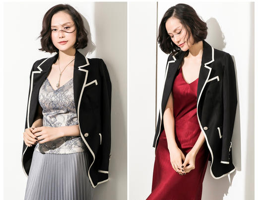 孤品 单西 颈袖添香- 9443991 “学院风”黑白配色外套毫不费力的有范儿单西 商品图2