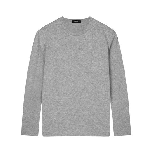 【特价】柒牌男装春新款长袖T恤纯色打底商务休闲男士圆领纯棉体恤衫	118T7106W 商品图4