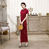 SKY 206312全棉长款走秀旗袍纯色旗袍 商品缩略图3