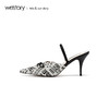westory2019春夏字母印花包头凉鞋细跟简约仙女高跟鞋W29BH60241 商品缩略图1