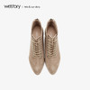 westory2019秋季新品系带尖头粗跟磨砂时尚马丁短靴女W29DS80091 商品缩略图1