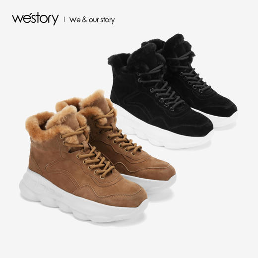 westory2018年雪地靴运动款厚底靴子绒里绒面女冬靴W284S81181 商品图2