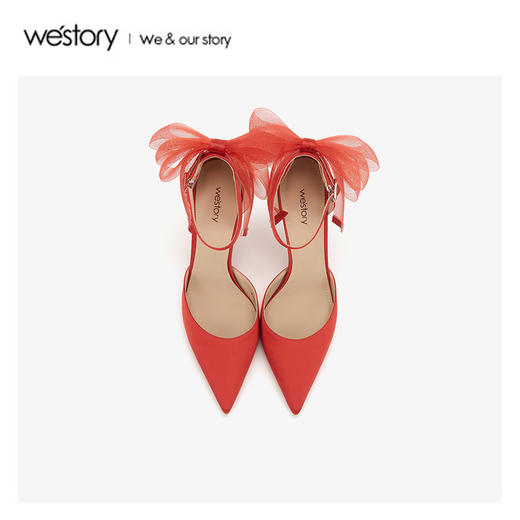 westory2020春季新品西式婚嫁尖头高跟时髦凉鞋女W20AH51271 商品图2