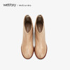 westory2019秋冬新品时尚后拉链方跟短筒靴女简约日常W29DS80181 商品缩略图1