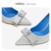 westory2019春夏水晶尖头高跟鞋女细跟名媛风浅口单鞋W29AE50251 商品缩略图2