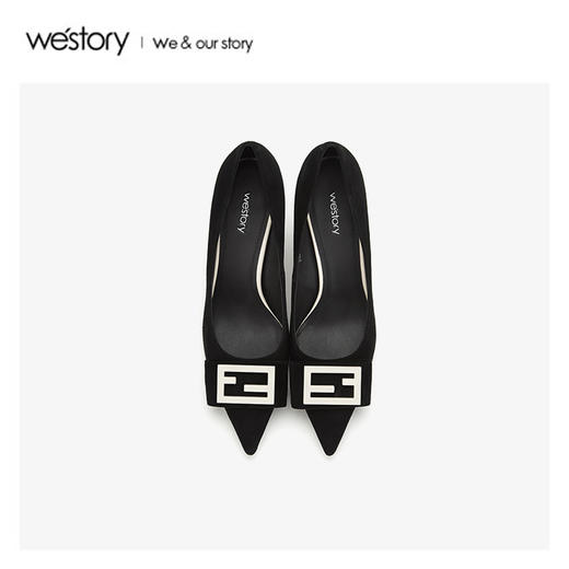 westory2020春季新款尖头细跟高跟鞋女休闲风W20AE51301 商品图2