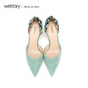 westory2019新款性感尖头高跟鞋细跟豹纹复古少女单鞋W29AH50151 商品缩略图1