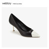 westory2020春季新款浅口尖头高跟鞋女方跟W20AE51041 商品缩略图1