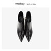 westory细酒杯超高跟时装短靴真皮气质女鞋2019冬新款W29DS80451 商品缩略图1