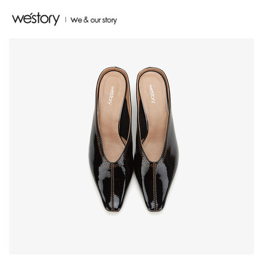 westory春季新品休闲拖鞋皮面女51341 商品图2