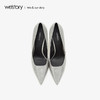westory2019夏秋款新品蛇皮尖头高跟鞋女细跟西式婚鞋W29CE70202 商品缩略图2