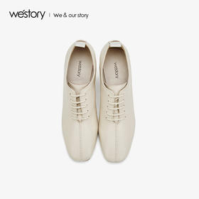 westory2019秋季新品时尚简约方头粗跟系带及踝靴女W29CM70321