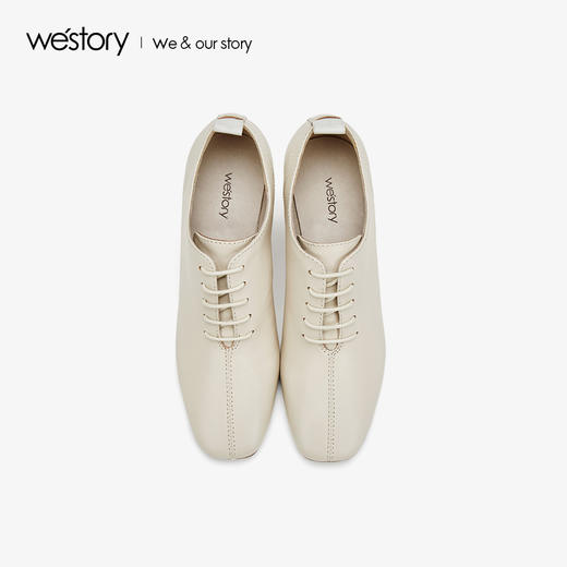 westory2019秋季新品时尚简约方头粗跟系带及踝靴女W29CM70321 商品图0