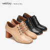 westory通勤圆头女靴2019秋冬新款方跟牛皮高跟鞋W29CM70521 商品缩略图2