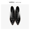 westory漆皮时装真皮短靴女粗高跟尖头 2019年冬季新款W29DS80461 商品缩略图1