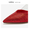 westory2019春夏新品红色高跟鞋女透明浅口中式婚鞋W29AE50381 商品缩略图2