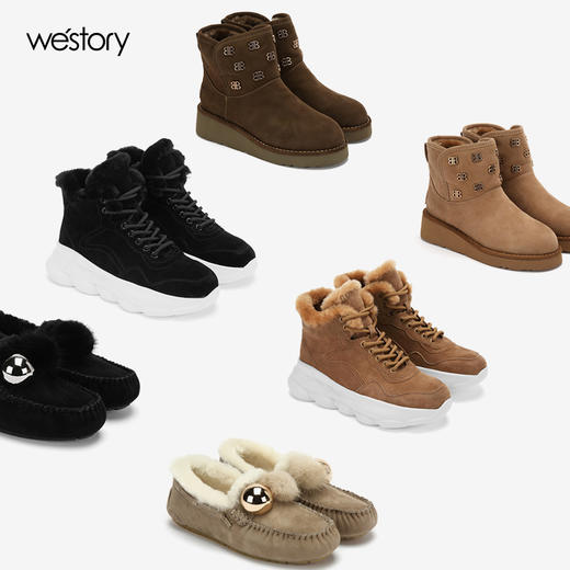 westory2018年雪地靴运动款厚底靴子绒里绒面女冬靴W284S81181 商品图3