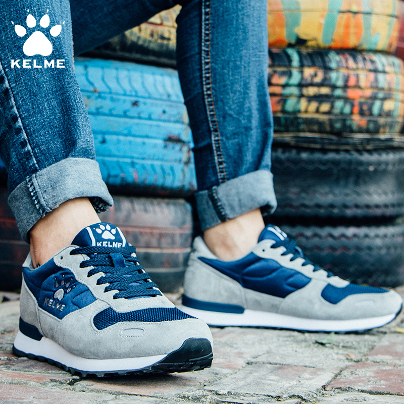 KELME卡尔美运动休闲鞋男 轻便透气跑步鞋减震耐磨休闲复古跑鞋