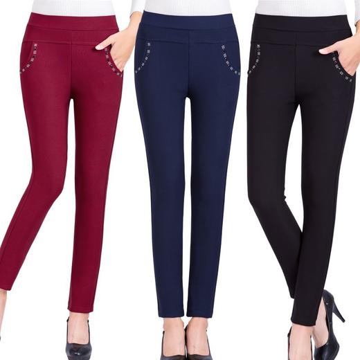 【特价款】MQ-XF045春季新款中老年弹力高腰直筒休闲裤XCX 商品图4