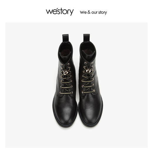 westory时尚潮流马丁靴女高跟尖头 2019年冬季新款W29DS80901 商品图1
